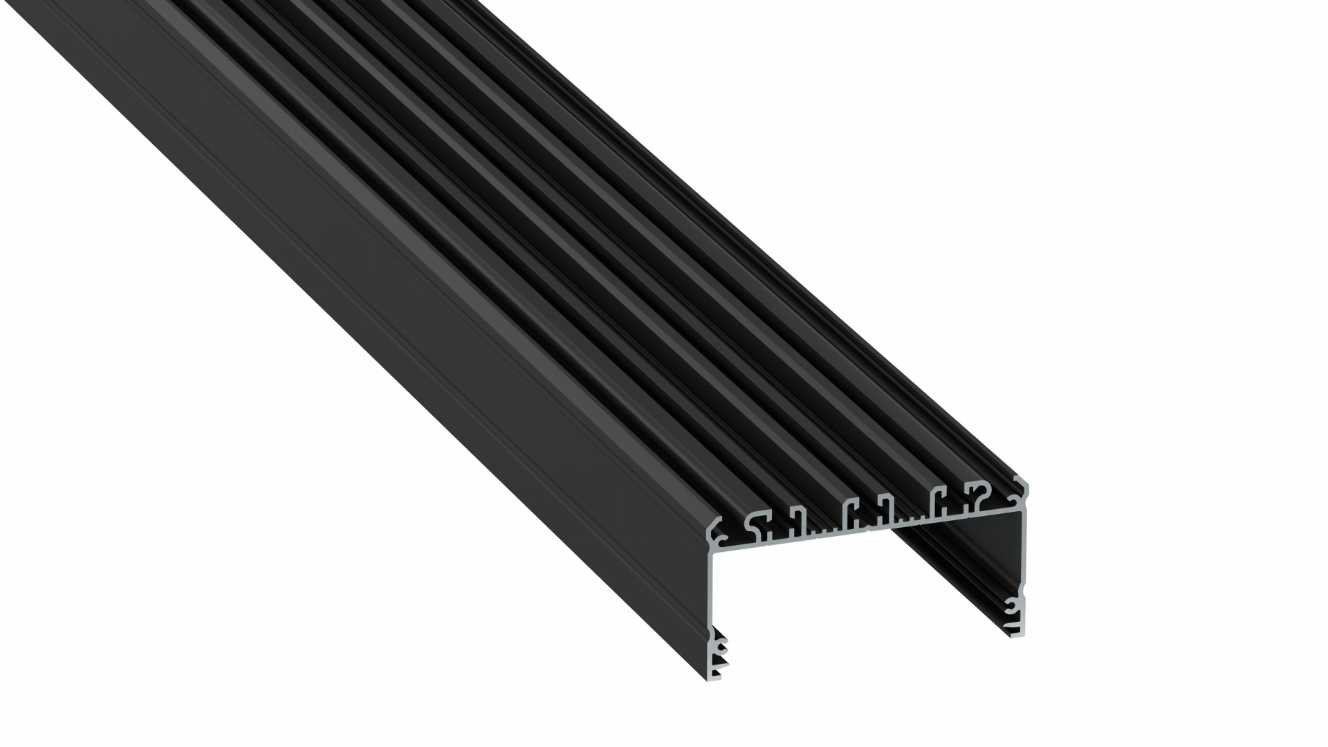 Lumines profile type LARGO M2 lacquered black, 4,15 m
